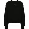 Alexander Wang Relaxed Fit Crew Sweatshirt With Puff Paint Logo In Black