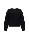 Alexander Wang Relaxed Fit Crew Sweatshirt With Puff Paint Logo In Black