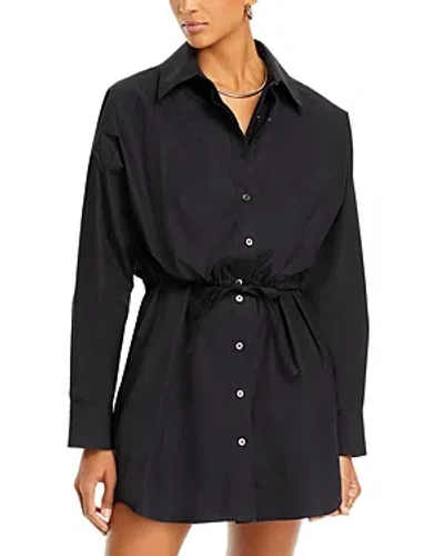 Alexander Wang T Alexadnerwang.t Front Button Mini Shirt Dress In Black