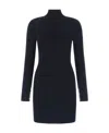 Alexander Wang T T By Alexander Wang Midnight Blue Stretch Viscose Blend Mini Dress In Black