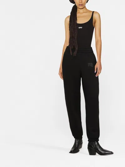 ALEXANDER WANG T ALEXANDER WANG LOGO-PRINT TAPERED TRACK TROUSERS