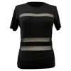Alexander Wang T  Mesh Accent T-shirt In Navy Blue Rayon In Black
