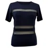 Alexander Wang T  Mesh Accent T-shirt In Navy Blue Rayon In Blue