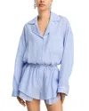 Alexander Wang T Alexanderwang. T Boxer Short Pajama Romper In Blue