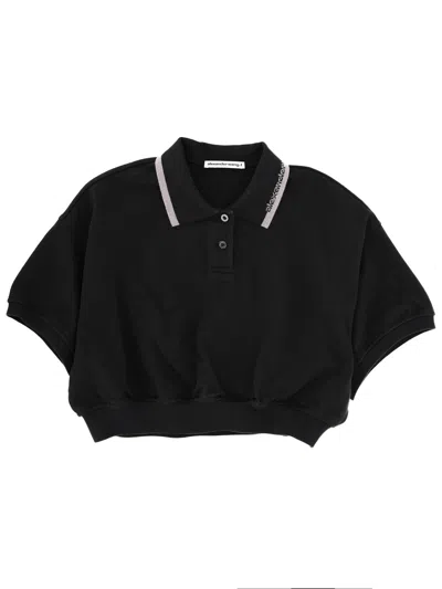 Alexander Wang T Alexanderwang. T Cotton Polo. In Black