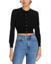 Alexander Wang T T By Alexander Wang Logo Patch Cropped Knit Cardigan In Black