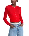 Alexander Wang T Alexanderwang. T Cropped Cardigan Sweater In Fiery Red