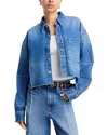 Alexander Wang T Alexanderwang. T Cropped Denim Button Down Jacket In Blue