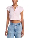 Alexander Wang T Alexanderwang. T Cropped Polo Cardigan In Barely Pink