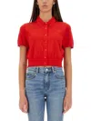 Alexander Wang T Alexanderwang.t Logo-embroidered Cropped Wool Cardigan In Red