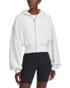 Alexander Wang T Alexanderwang. T Cropped Zippered Hoodie In Light Heather