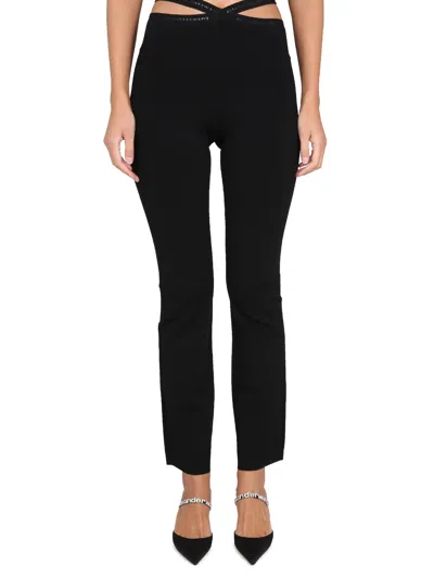 ALEXANDER WANG T ALEXANDERWANG. T CROSS LEGGINGS WITH LOGO