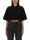 Alexander Wang T T By Alexander Wang Deconstructed Polo In Black
