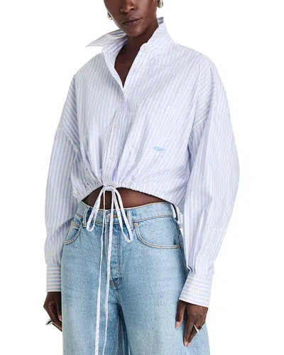 Alexander Wang T Alexanderwang. T Drawstring Hem Shirt In Blue/pink