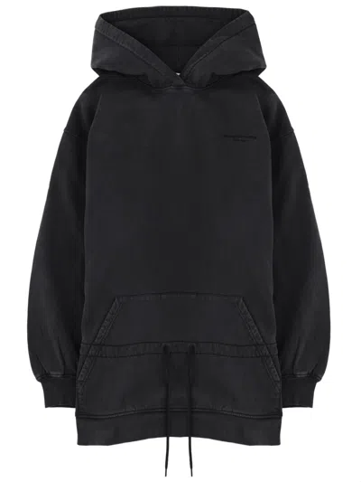 Alexander Wang Alexanderwang. T Dropped Waist Hoodie Dress In Black