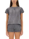 Alexander Wang T T By Alexander Wang Essential Jsy Shrunken Tee In Charcoal