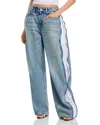 Alexander Wang T Alexanderwang. T High Rise Curved Zipper Trim Jeans In Vintage Bleach Blue In Blue