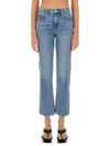 Alexander Wang T T By Alexander Wang Light Wash High Waist Jeans In Denim