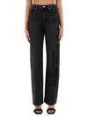 Alexander Wang T T By Alexander Wang Wide-leg Cut-out Denim Jeans In Charcoal