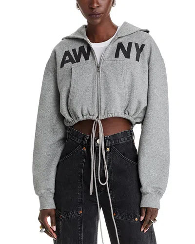 Alexander Wang T Alexanderwang. T Logo Zip Hoodie In Gray