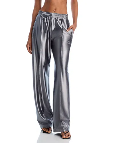 Alexander Wang T Alexanderwang. T Metallic Track Pants In Gray