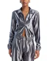 Alexander Wang T Alexanderwang. T Metallic Zip Front Track Jacket In Gray