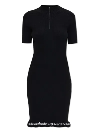 Alexander Wang T Alexanderwang. T Midi Dress With Logo In Black
