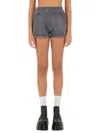Alexander Wang T T By Alexander Wang Dark Grey Cotton Blend Shorts In Charcoal