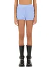 Alexander Wang T Elastic Waist Shorts In Lilac