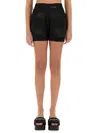 Alexander Wang T T By Alexander Wang Black Shorts With Subtle Logo Detail In Black