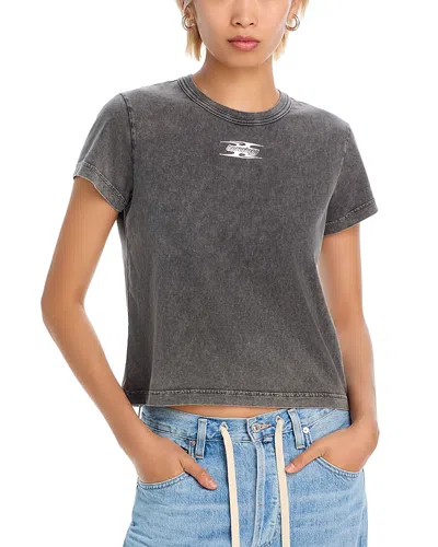 Alexander Wang T Alexanderwang. T Shrunken Logo Tee In Grey
