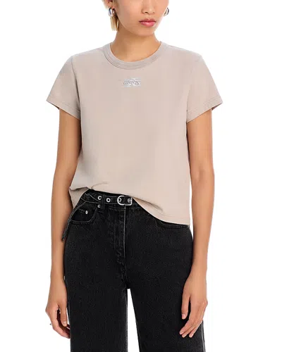 Alexander Wang T Alexanderwang. T Shrunken Logo Tee In Washed Oyster