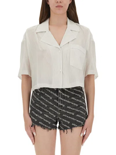Alexander Wang T Alexanderwang. T Striped Shirt With Embroidered Logo