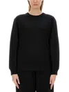 Alexander Wang T Alexanderwang.t Essential Terry Crew Sweatshirt With Puff Paint Logo In Black