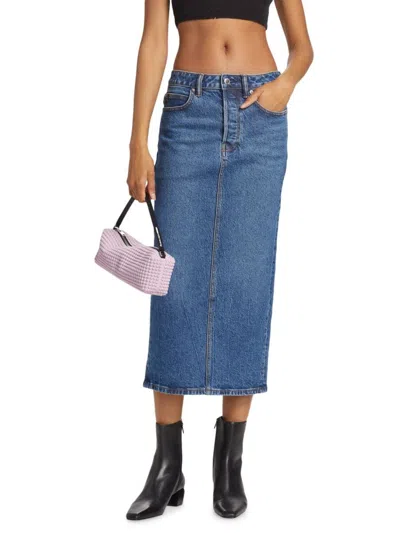 Alexander Wang T Alexanderwang. T Women's Stretch Denim Midi-skirt In Blue