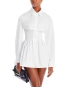 ALEXANDER WANG T ALEXANDERWANG.T COTTON SMOCKED MINI SHIRT DRESS