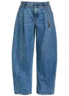 Alexander Wang T Alexanderwang.t Boxer-effect Wide Barrel-leg Jeans In Blue