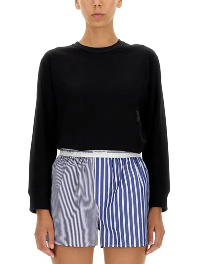 Alexander Wang T Alexanderwang.t Embossed Logo T Shirt In Black