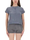 Alexander Wang T T By Alexander Wang Essential Shrunk T-shirt In Blue