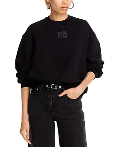 Alexander Wang T Alexanderwang.t Essential Terry Crewneck Sweatshirt In Black