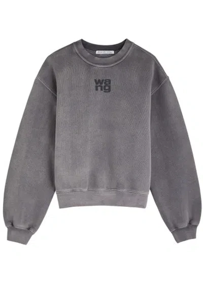 ALEXANDER WANG T ALEXANDERWANG.T LOGO COTTON-BLEND SWEATSHIRT