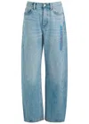 Alexander Wang T Alexanderwang.t Logo-print Barrel-leg Jeans In Indigo