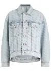 Alexander Wang T Alexanderwang.t Falling Back Logo Denim Jacket In Light Blue