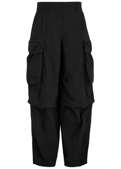 Alexander Wang T Alexanderwang.t Straight-leg Shell Cargo Trousers In Black