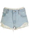 Alexander Wang T Alexanderwang.t Underwear-effect Denim Shorts In Blue
