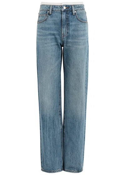 Alexander Wang T Alexanderwang.t Underwear-effect Straight-leg Jeans In Blue