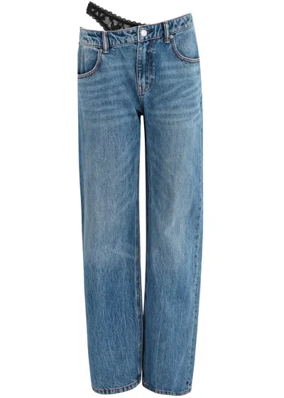 Alexander Wang T Alexanderwang.t Underwear-effect Straight-leg Jeans In Blue