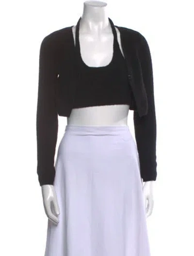 Pre-owned Alexander Wang Alpaca Scoop Neck Sweater In Black