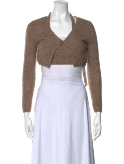 Pre-owned Alexander Wang T Alpaca V-neck Sweater In Brown