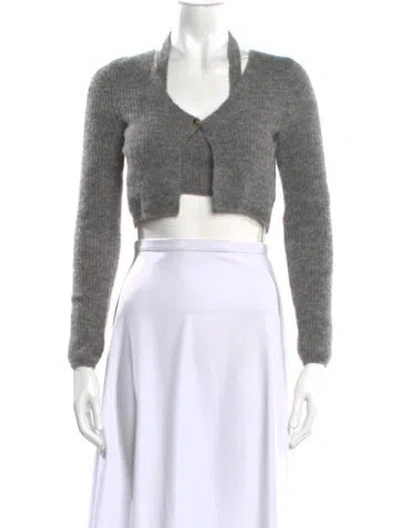 Pre-owned Alexander Wang Alpaca V-neck Sweater In Gray